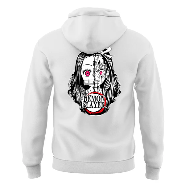 Demon Nezuko White Unisex Hoodie - Image 3